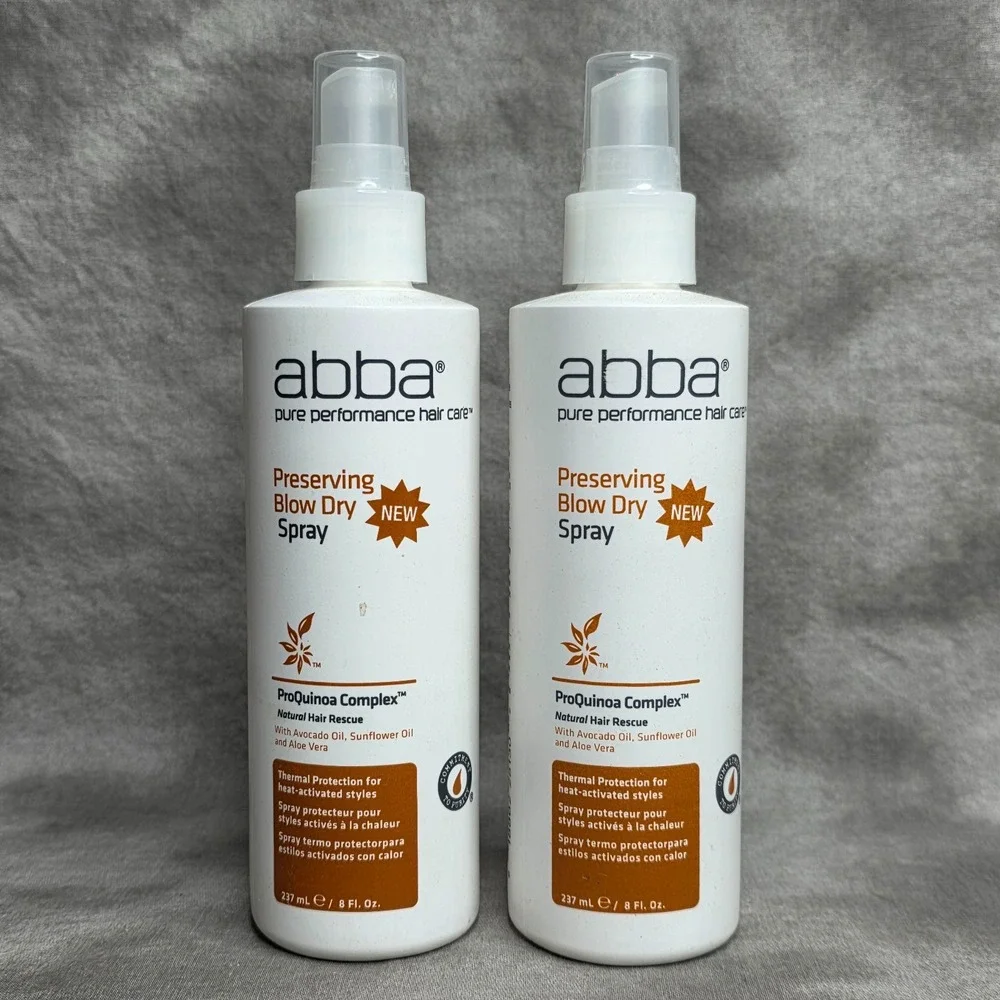 (X2) ABBA Preserving Blow‎ Dry Hair Spray 8 oz w/Aloe Vera, Avocado, Sunflower
